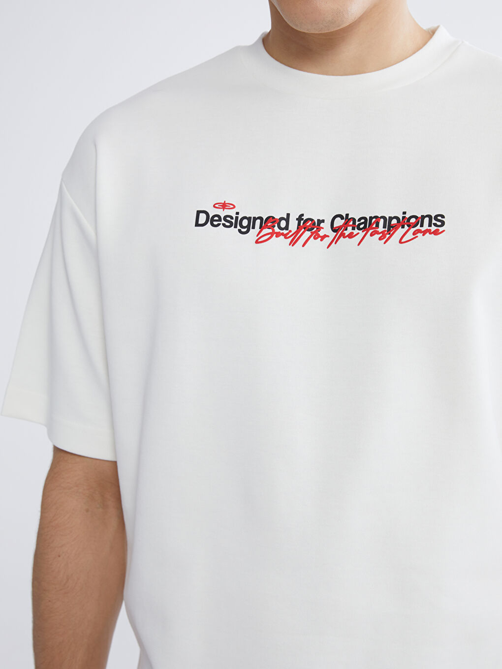 Мъжка тениска с кръгло деколте и отпечатан модел-2