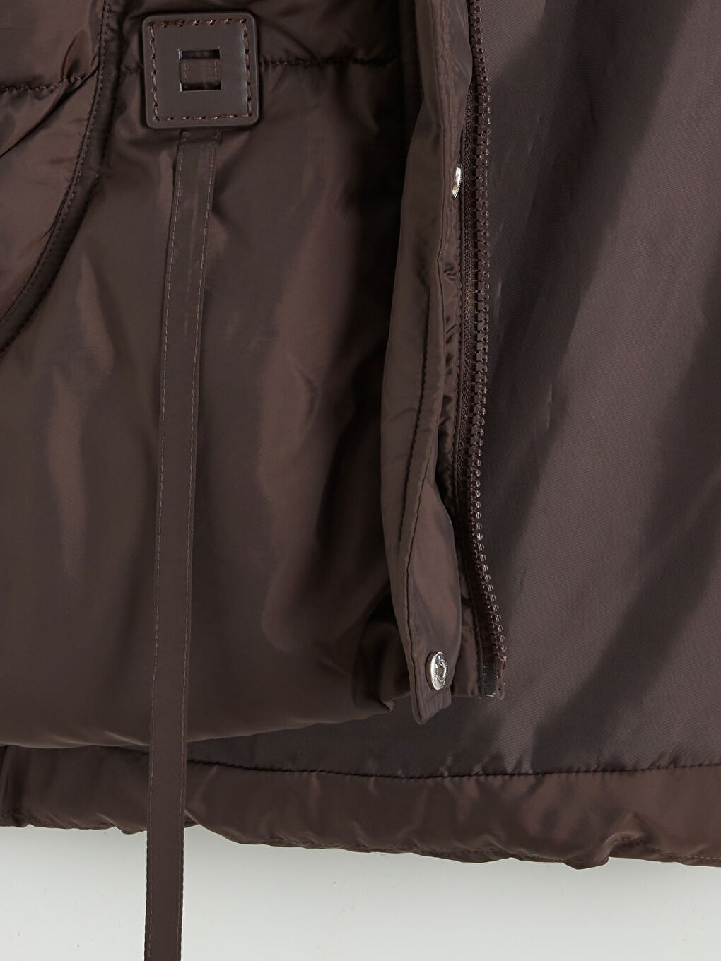 Bordo Kapüşonlu Oversize Kadın Şişme Mont-7