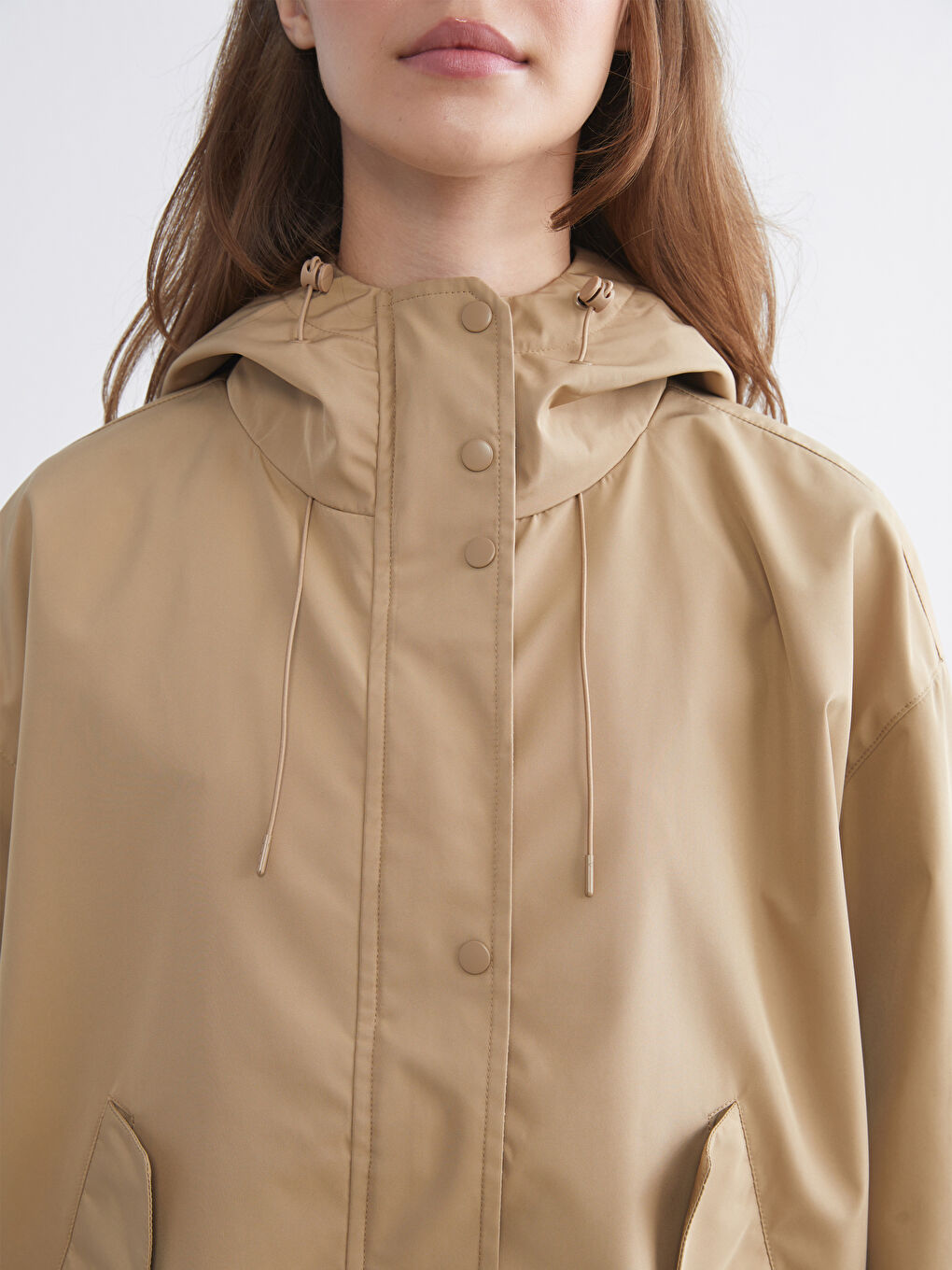 Woman BEIGE Raincoat-2