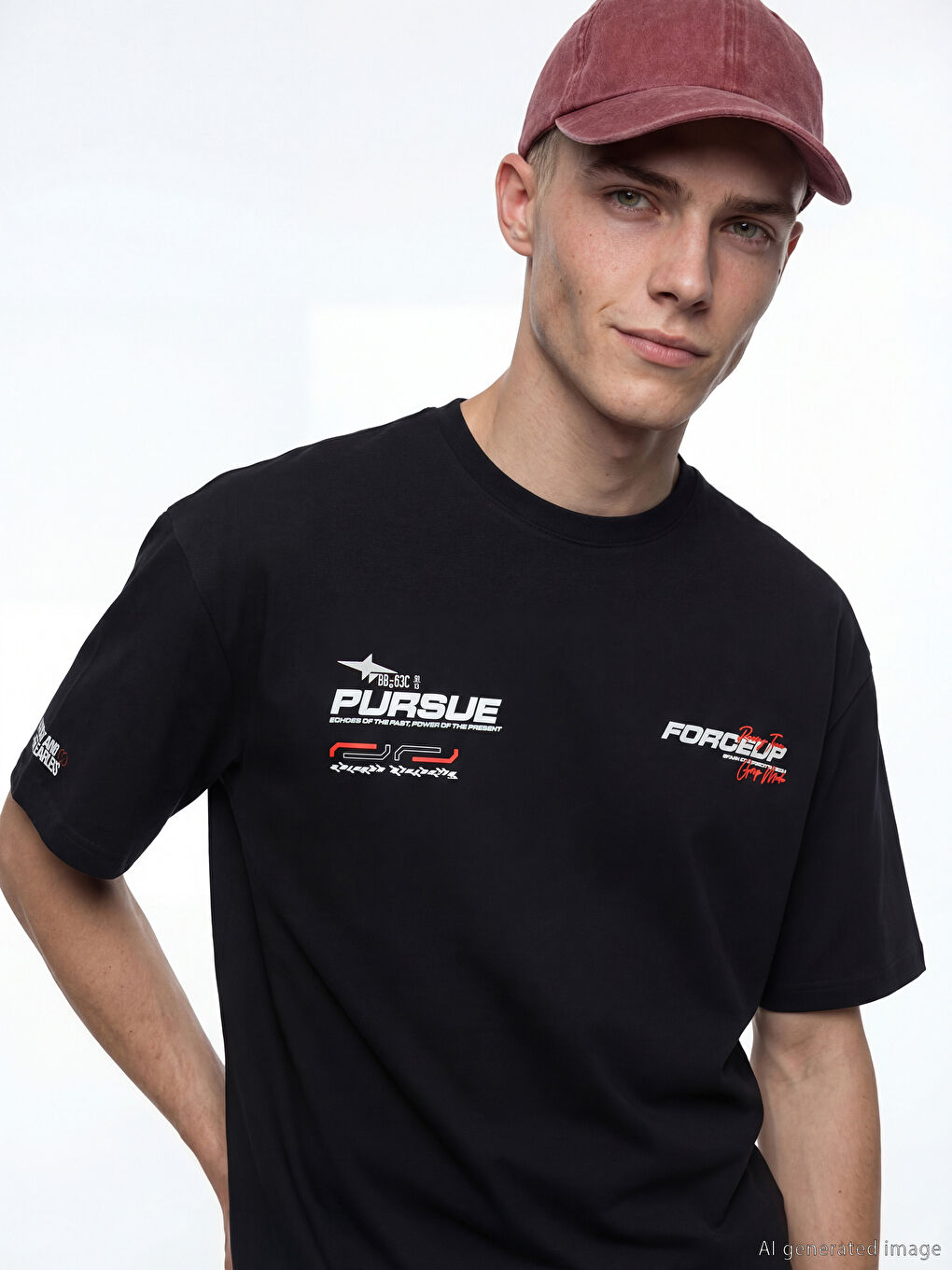 Мъж Черно Тениска-4