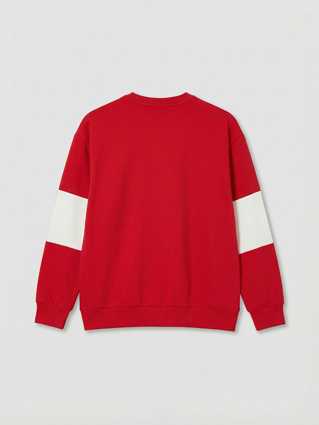 Kırmızı Bisiklet Yaka Baskılı Erkek Sweatshirt-1