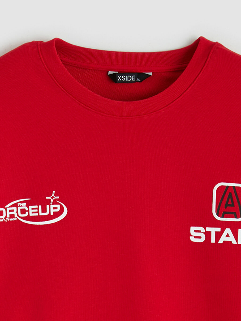 Мъжки суитшърт с принт и обло деколте-11