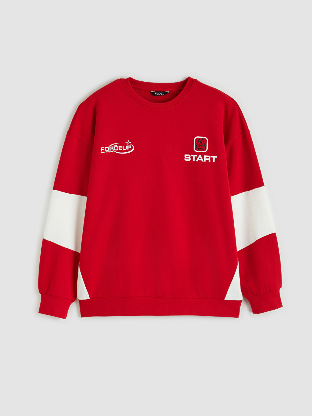 Мъжки суитшърт с принт и обло деколте-7