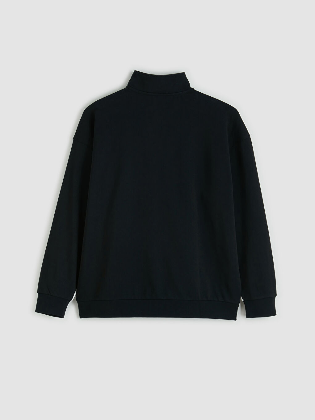 Мъжки суитшърт с половин цип и висока яка с принт-11