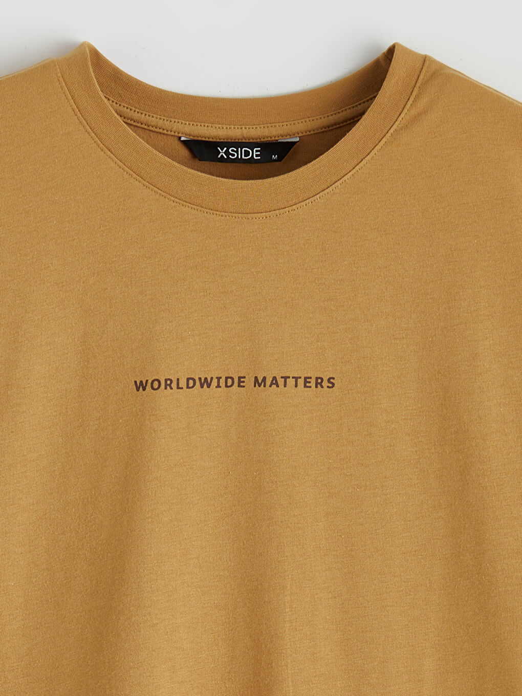 Sarı Bisiklet Yaka Baskılı Erkek Tişört-6