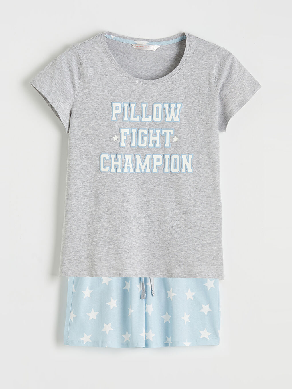 Жінка СИНІЙ Піжамний комплект з шортами-4