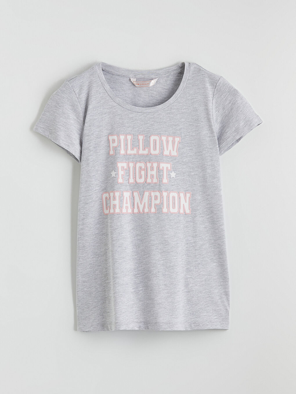 Pembe Bisiklet Yaka Baskılı Kadın Şortlu Pijama Takımı-1