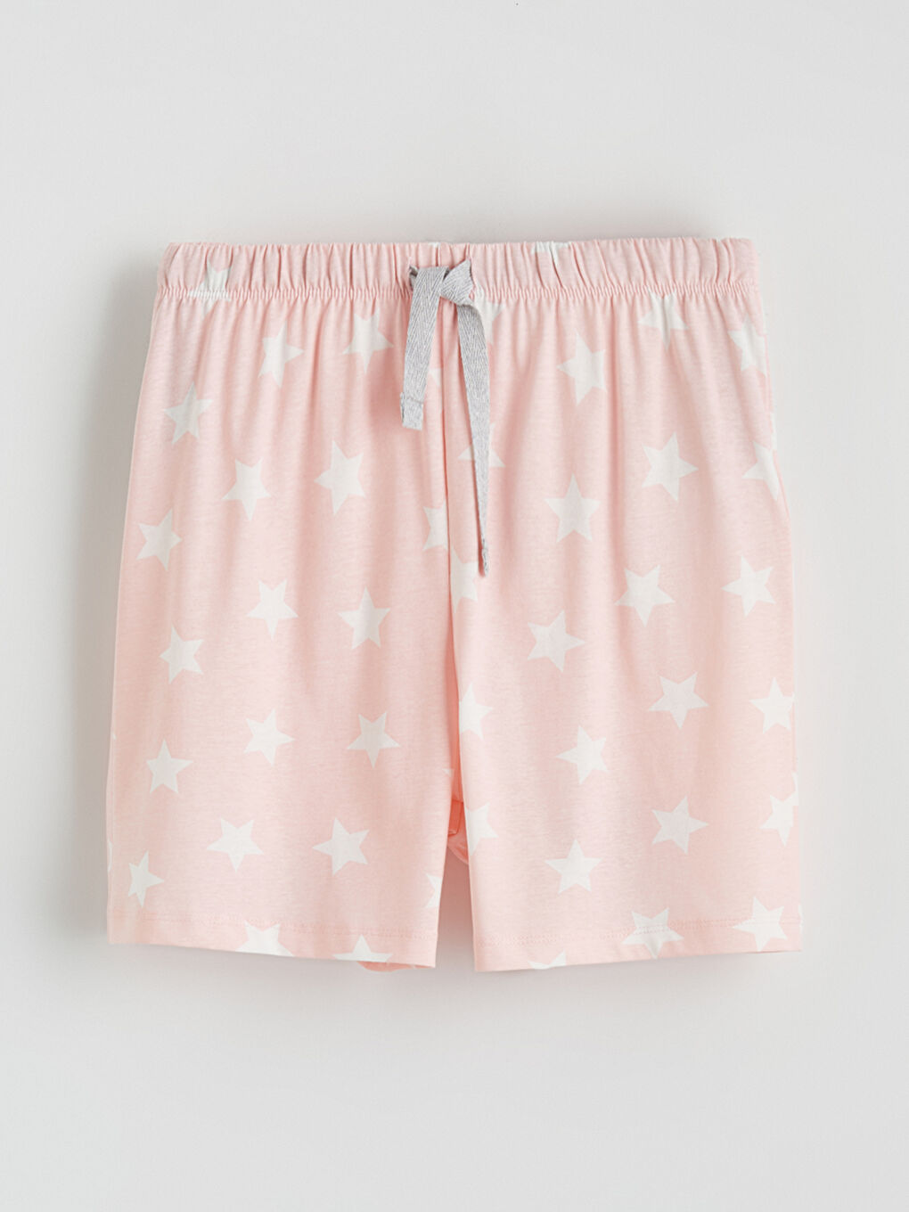 Pembe Bisiklet Yaka Baskılı Kadın Şortlu Pijama Takımı-3