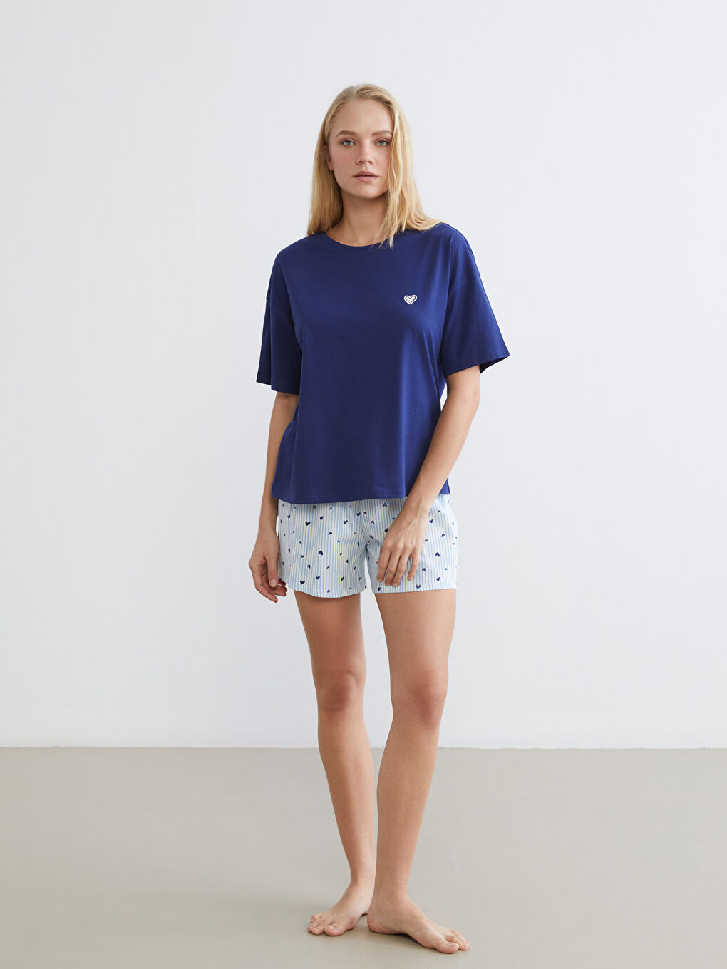 Set de pijamale scurte ALBASTRU Femeie-1