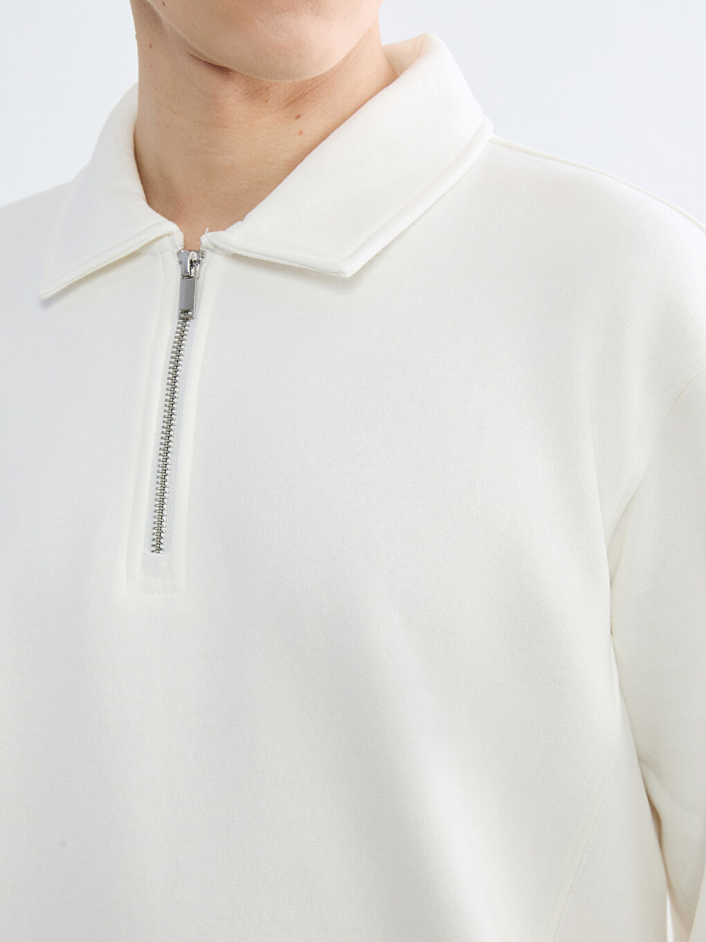 Мужской свитшот с воротником-поло-3