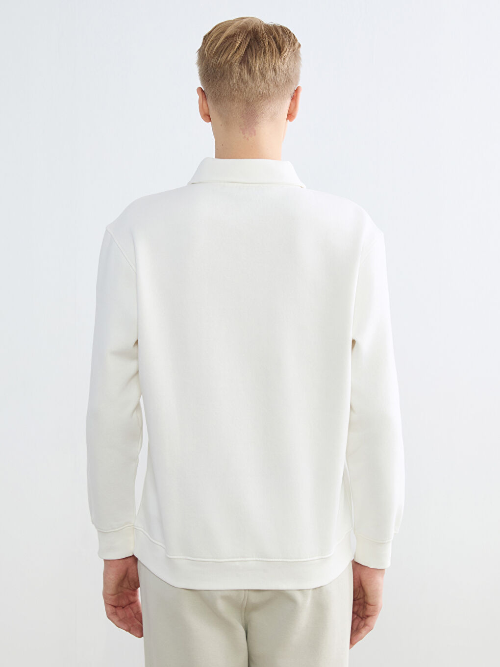 Мужской свитшот с воротником-поло-4