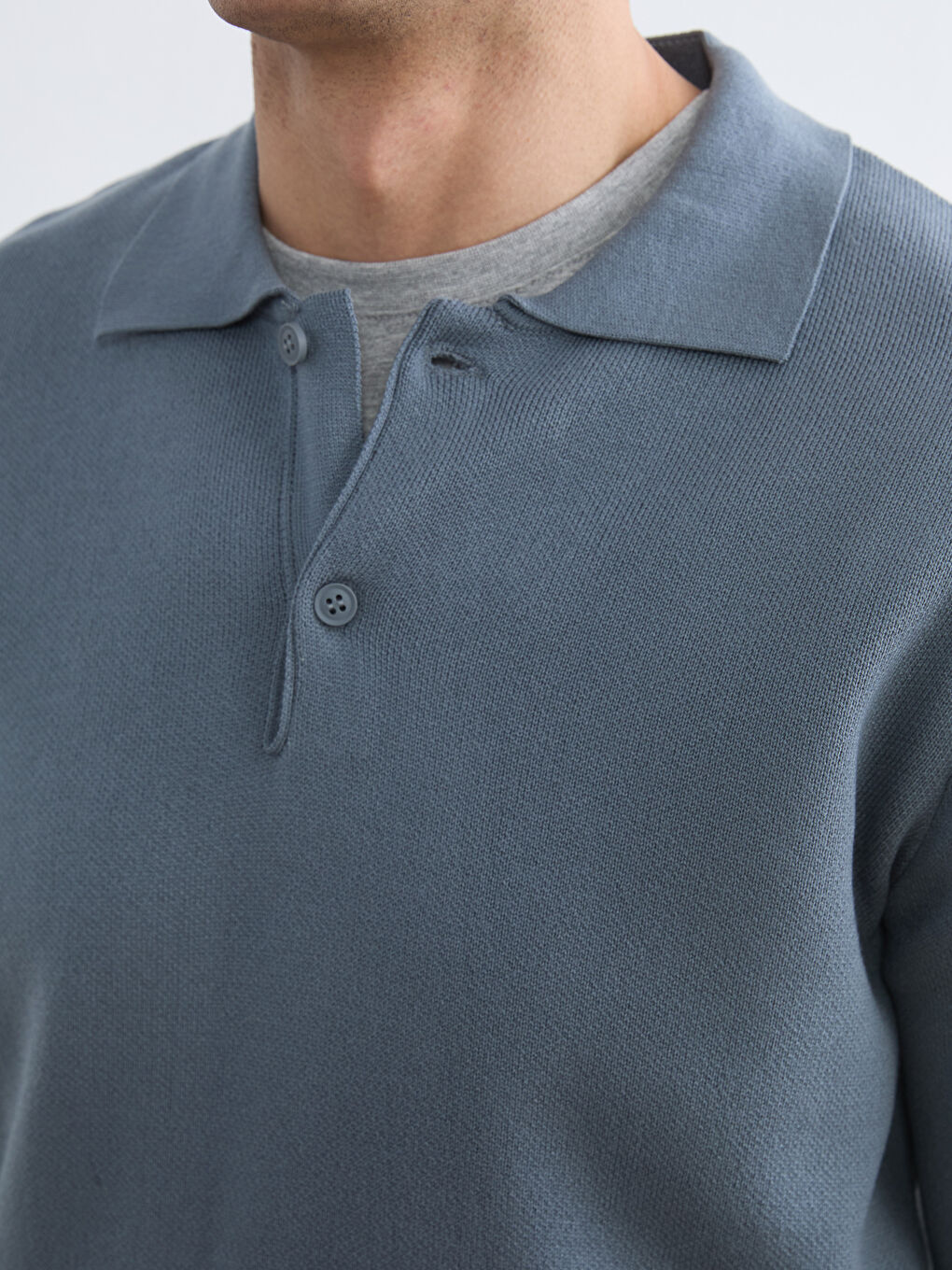 Men's Polo Neck Knit Sweater-2