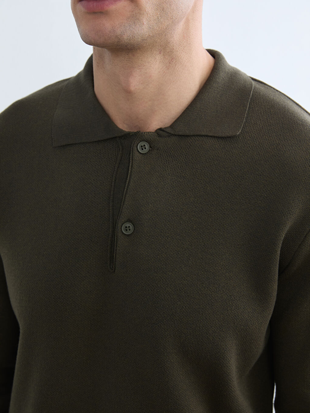 Men's Polo Neck Knit Sweater-2