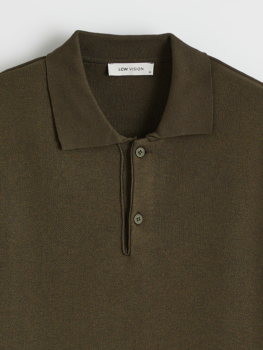 Haki Polo Yaka Erkek Triko Kazak-1