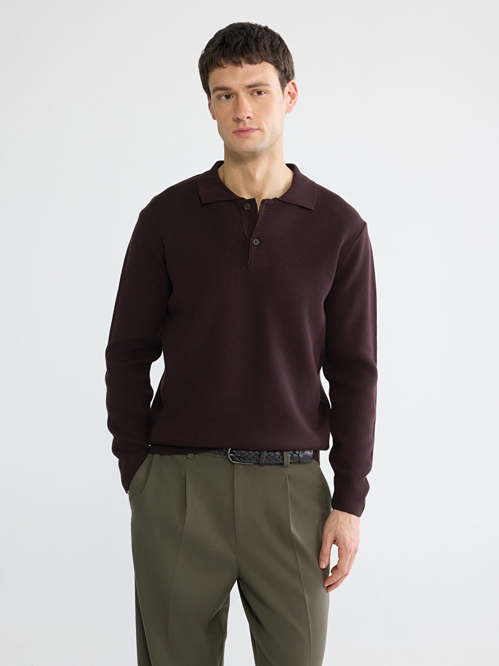 Polo Neck Men's Knitwear Sweater-1