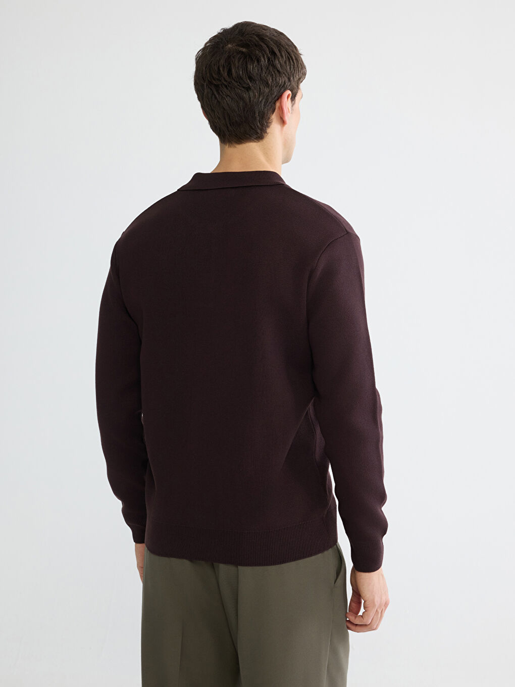Polo Neck Men's Knitwear Sweater-4
