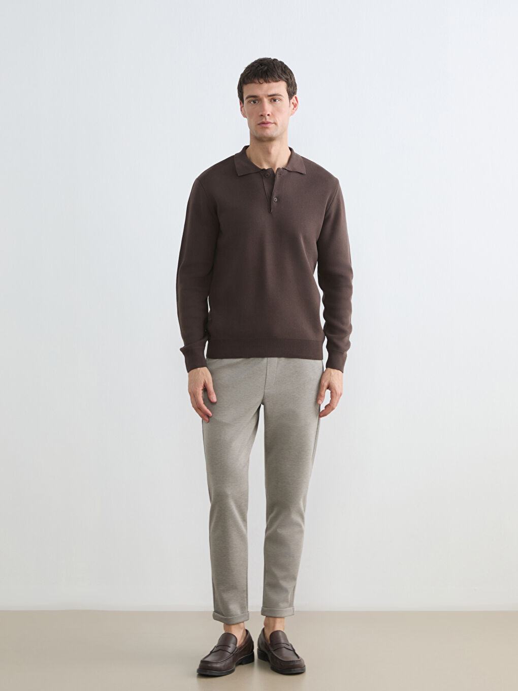 Men's Polo Neck Knit Sweater-1