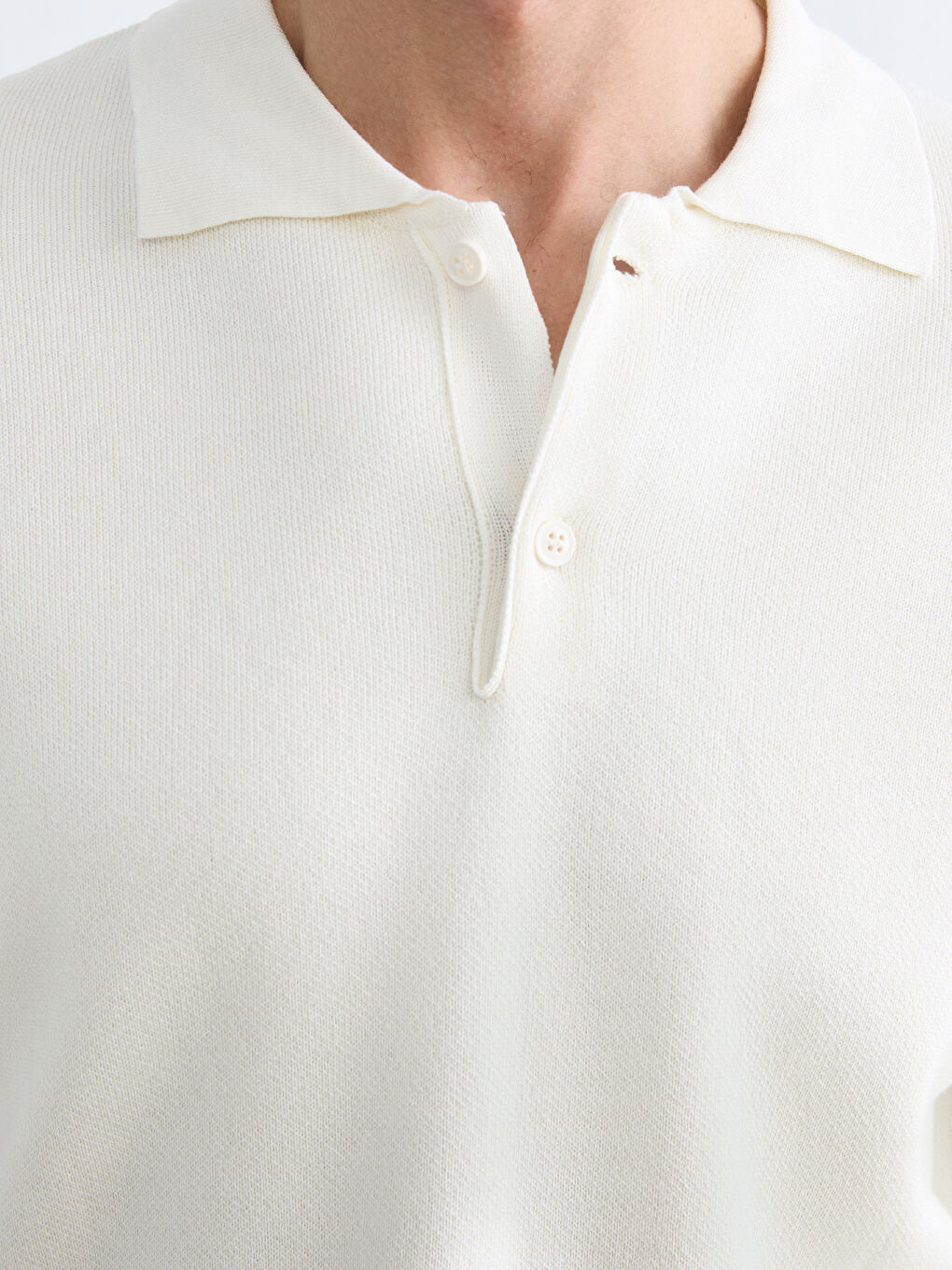 Bej Polo Yaka Erkek Triko Kazak-2