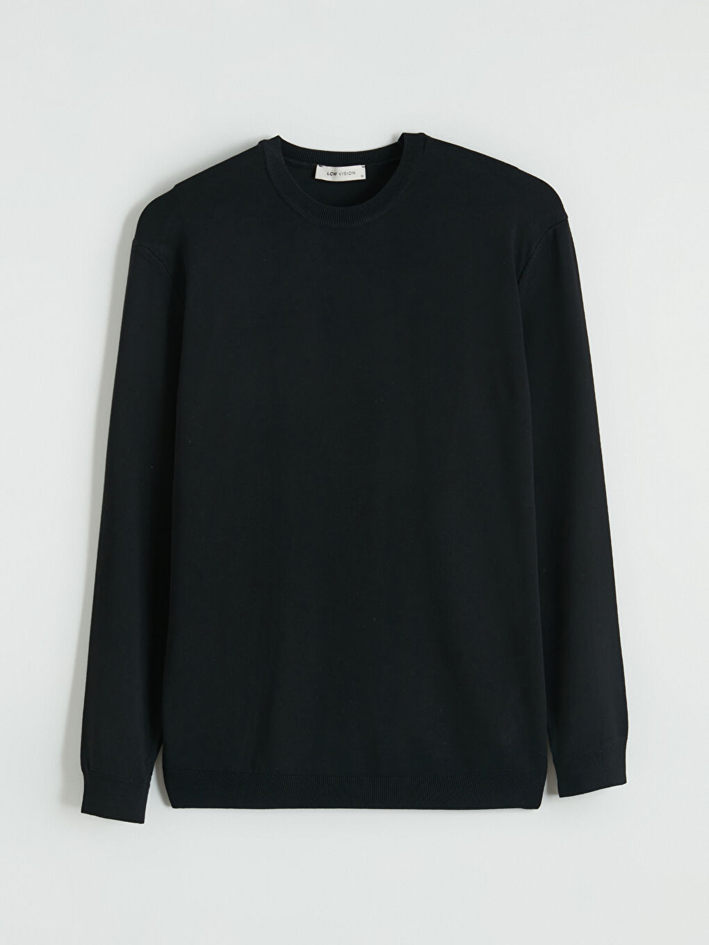 Siyah Bisiklet Yaka Erkek Triko Kazak