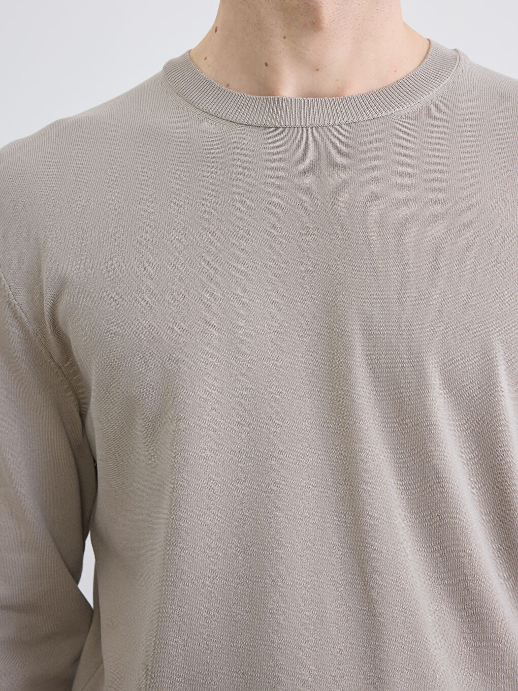 Kahverengi Bisiklet Yaka Erkek Triko Kazak-2