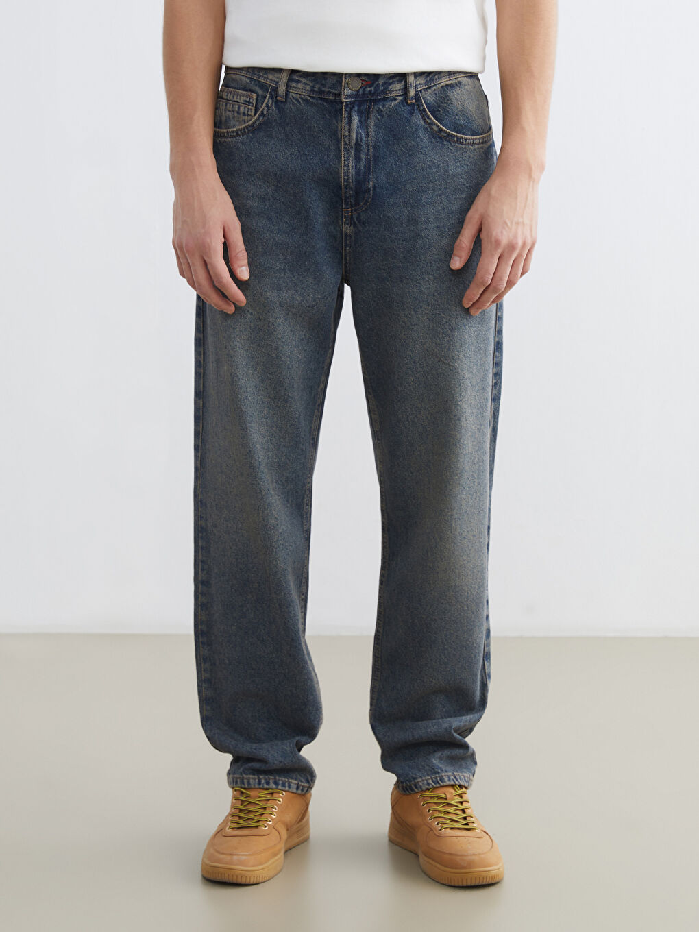 İndigo Baggy Fit Erkek Jean Pantolon-1
