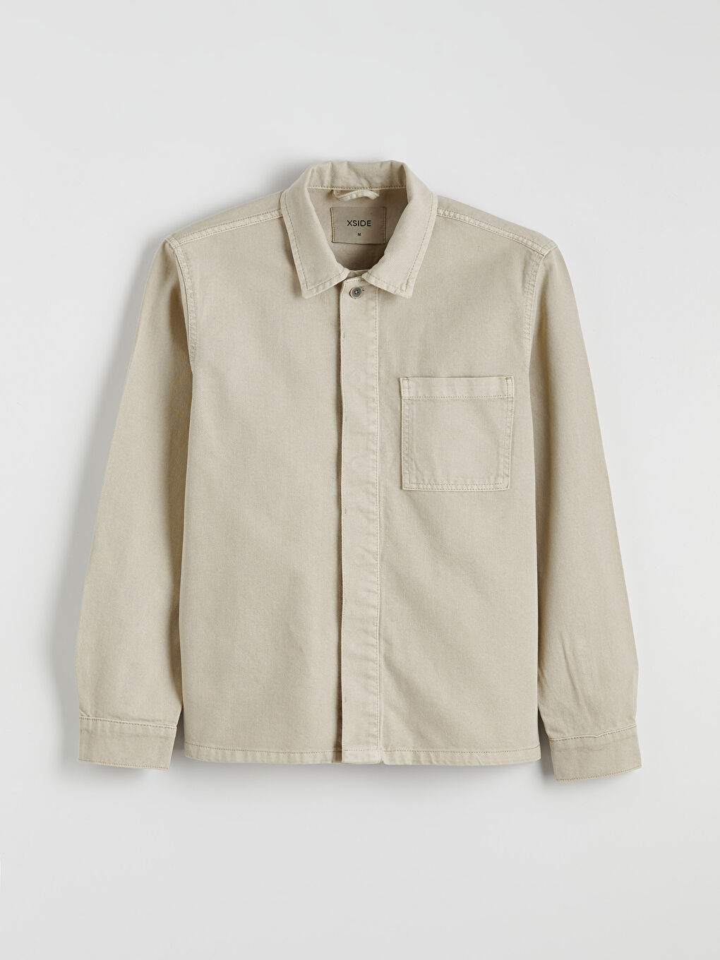 Yeşil Loose Fit Erkek Jean Gömlek-4