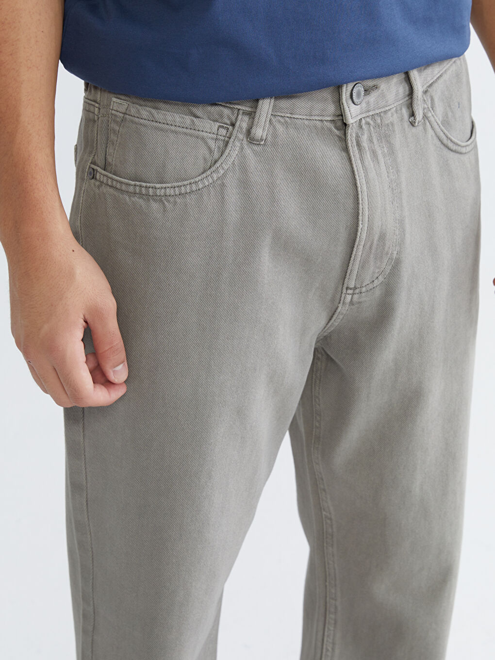 Haki Baggy Fit Erkek Jean Pantolon-2