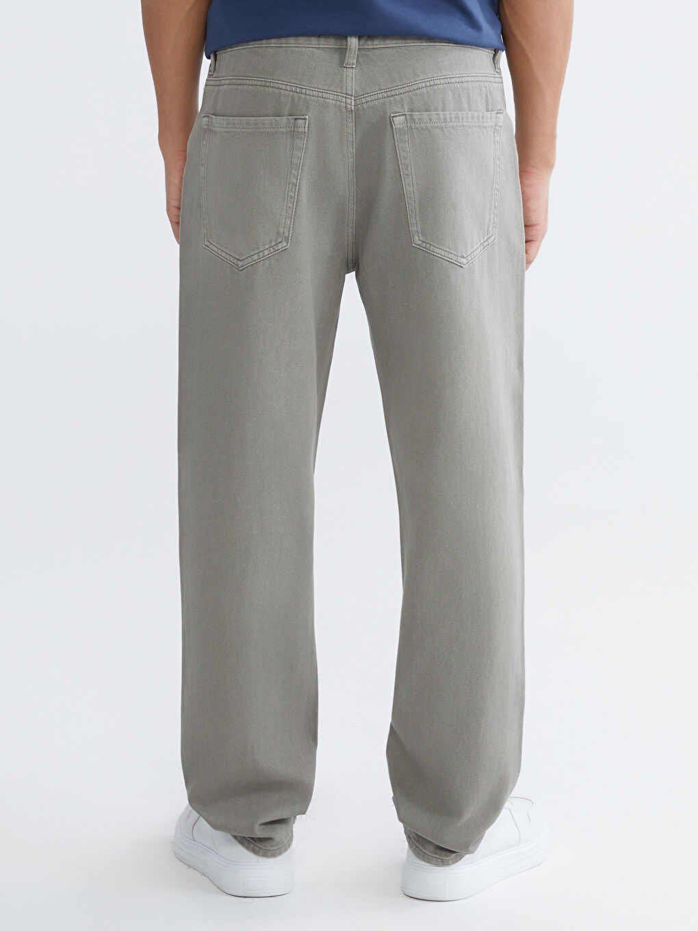 Haki Baggy Fit Erkek Jean Pantolon-3