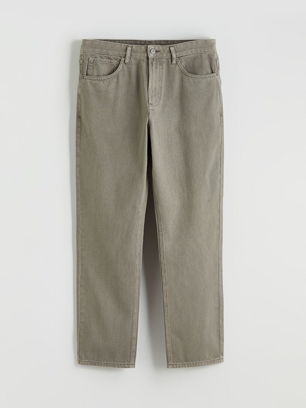 Haki Baggy Fit Erkek Jean Pantolon-4