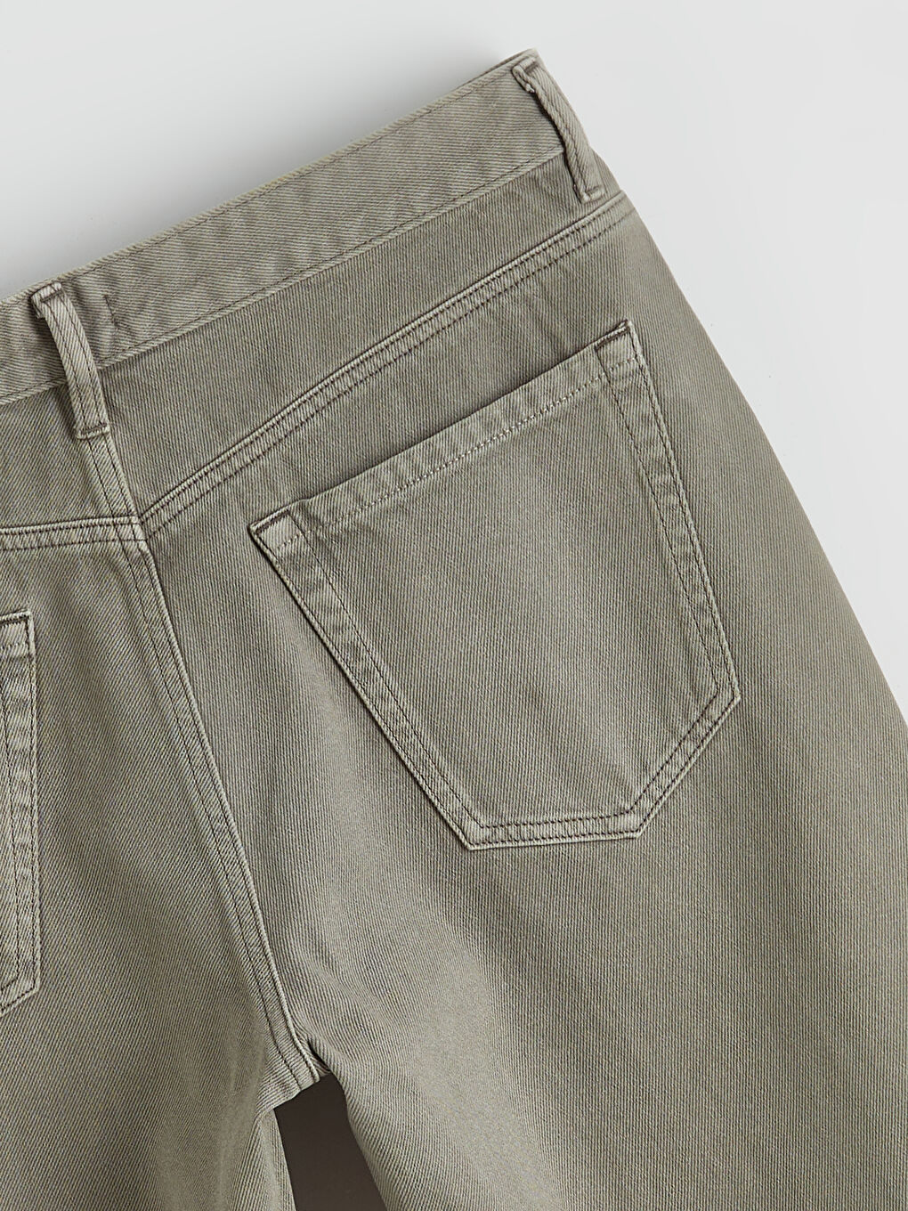 Haki Baggy Fit Erkek Jean Pantolon-5