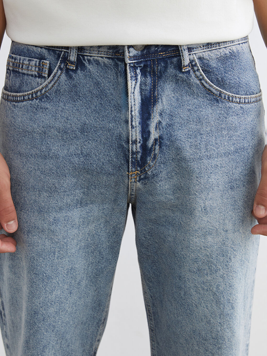 İndigo Baggy Fit Erkek Jean Pantolon-2