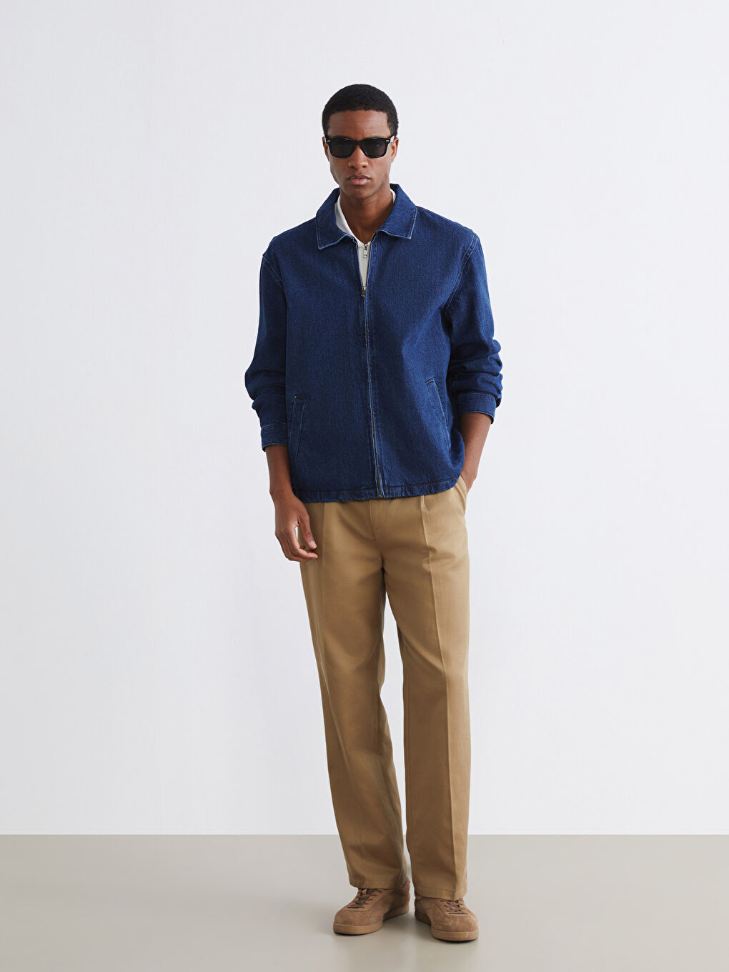 İndigo Loose Fit Erkek Jean Ceket-1