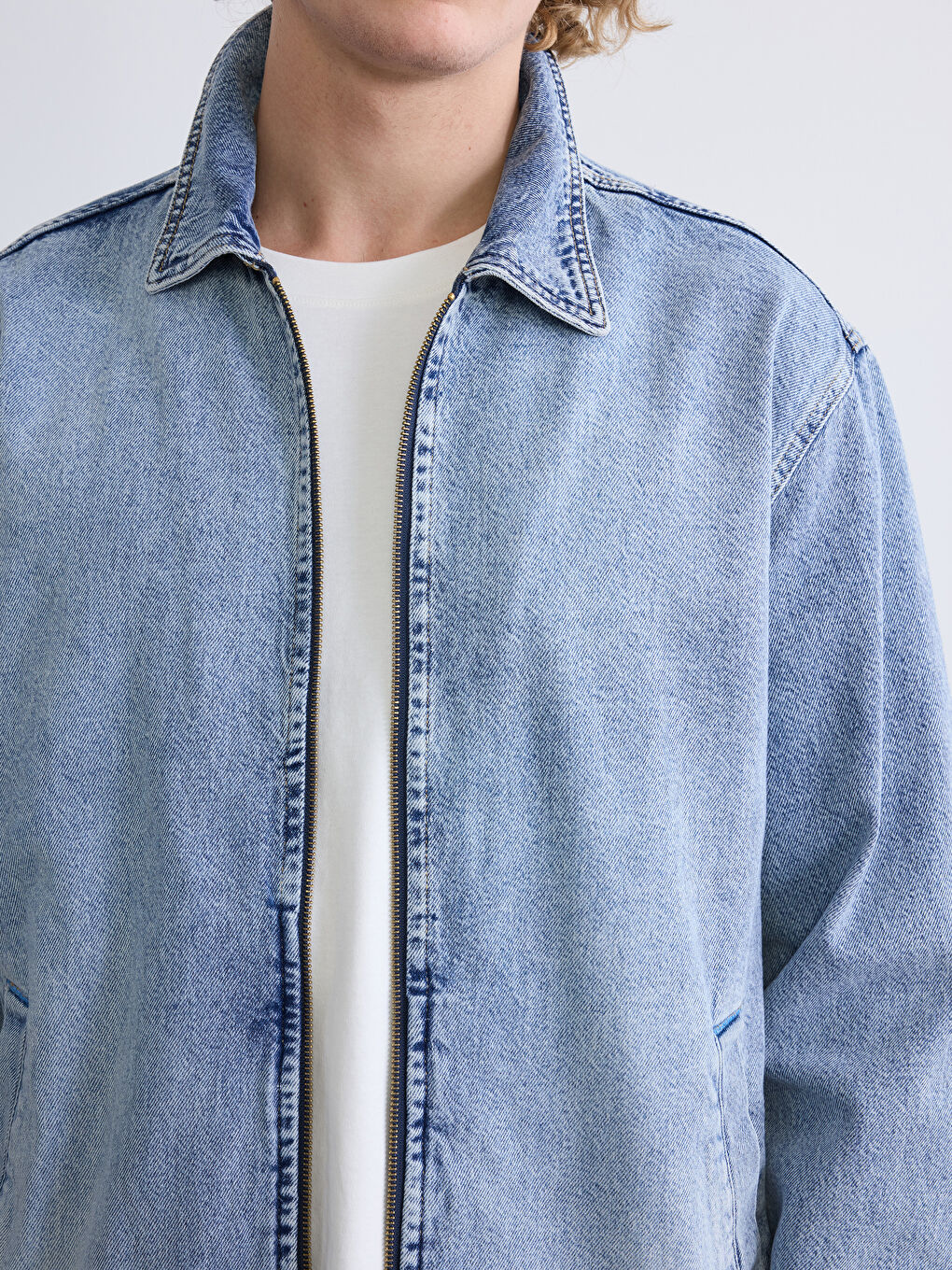 İndigo Rahat Kalıp Erkek Jean Ceket-2