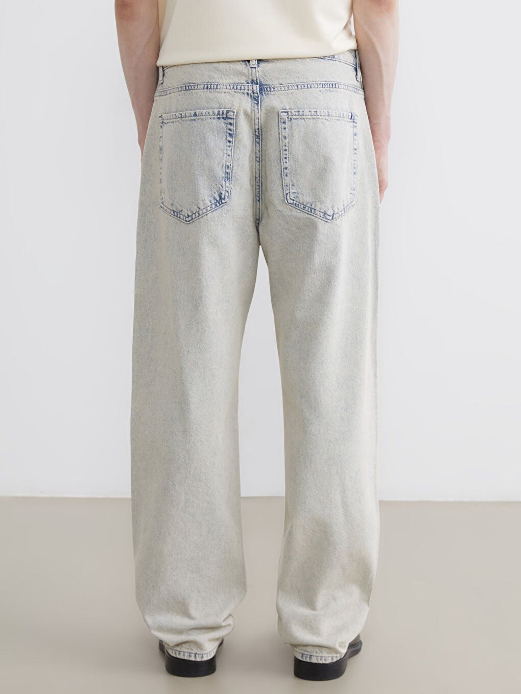 İndigo Baggy Fit Erkek Jean Pantolon-3