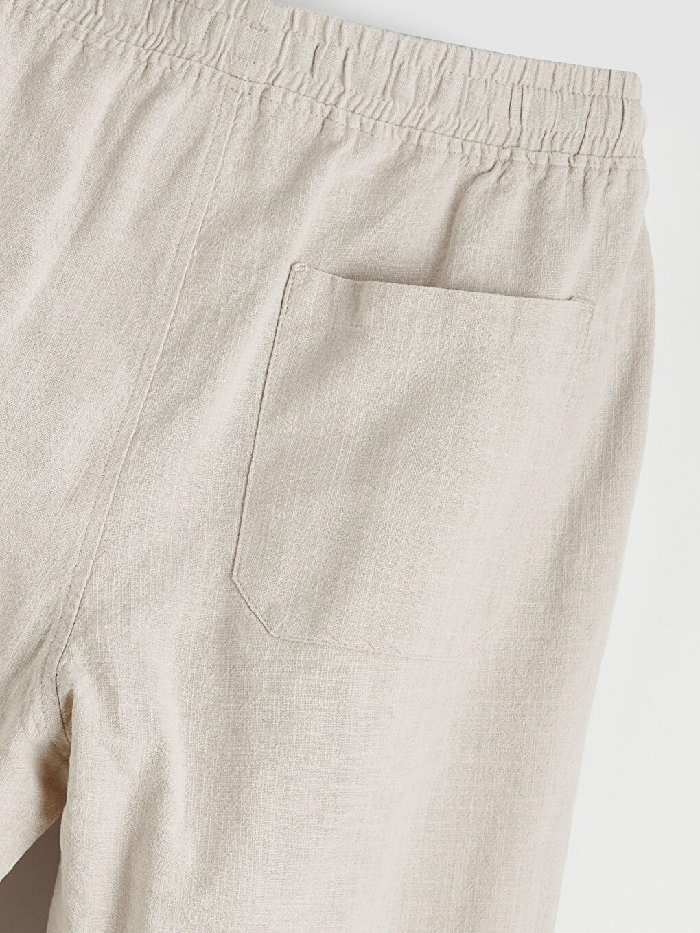 Gri Rahat Kalıp Keten Görünümlü Erkek Pantolon-1