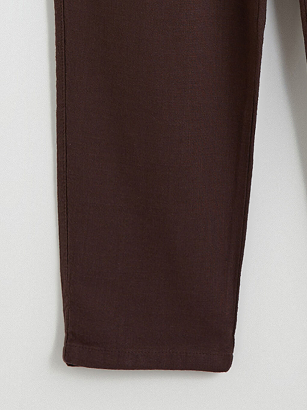 Kahverengi Keten Görünümlü Rahat Kalıp Erkek Pantolon-7