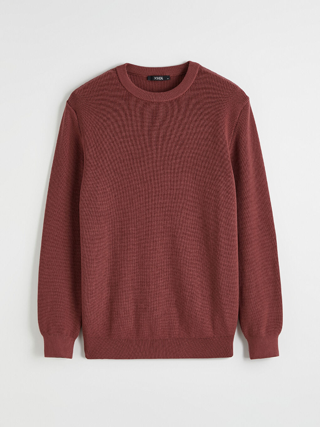 Bordo Bisiklet Yaka Erkek Triko Kazak