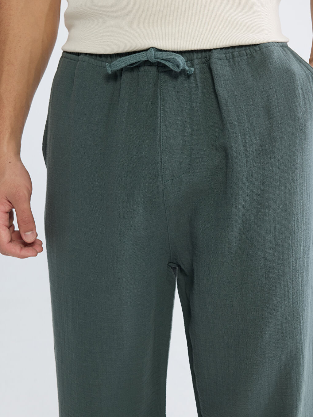 Yeşil Loose Fit Erkek Pantolon-1