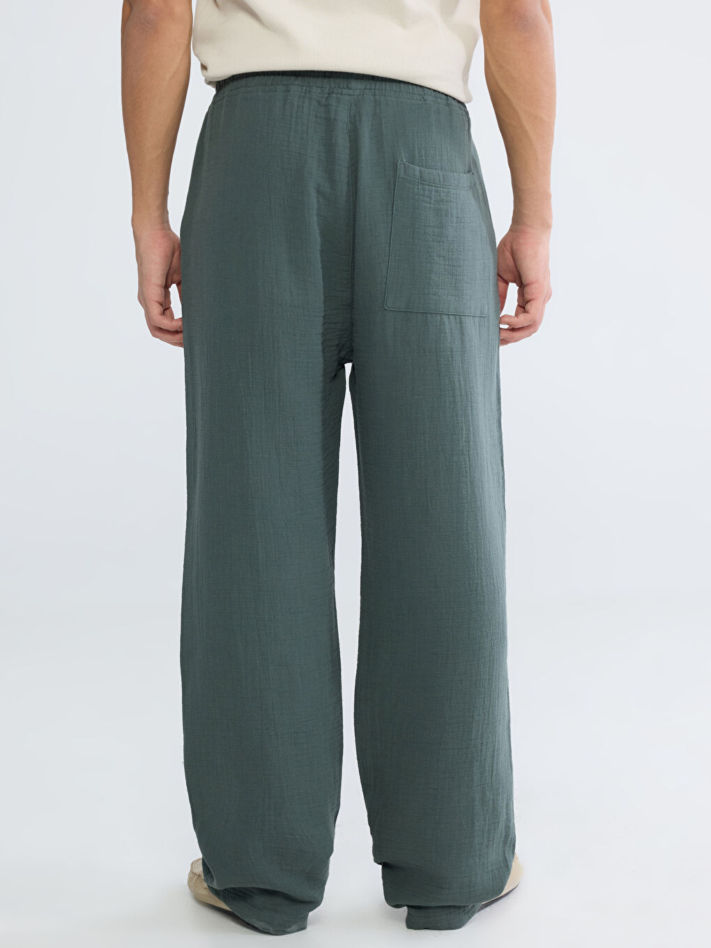 Yeşil Loose Fit Erkek Pantolon-3