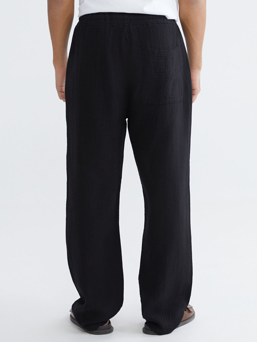 Siyah Loose Fit Erkek Pantolon-3