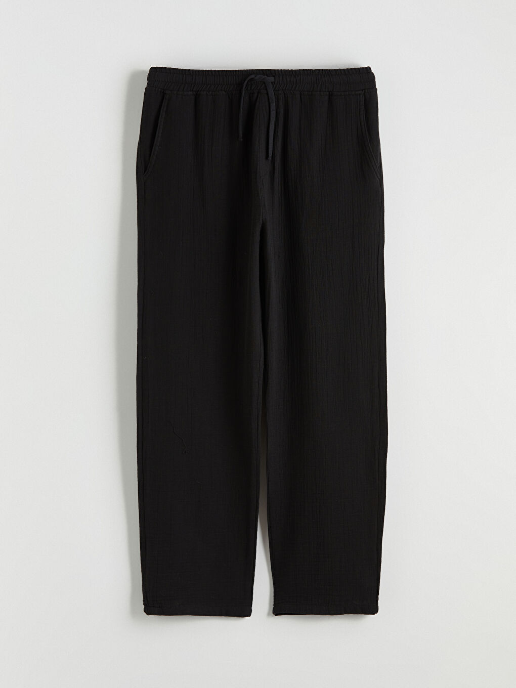 Siyah Loose Fit Erkek Pantolon-4