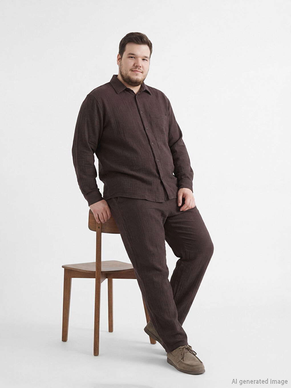 Kahverengi Loose Fit Erkek Pantolon-1