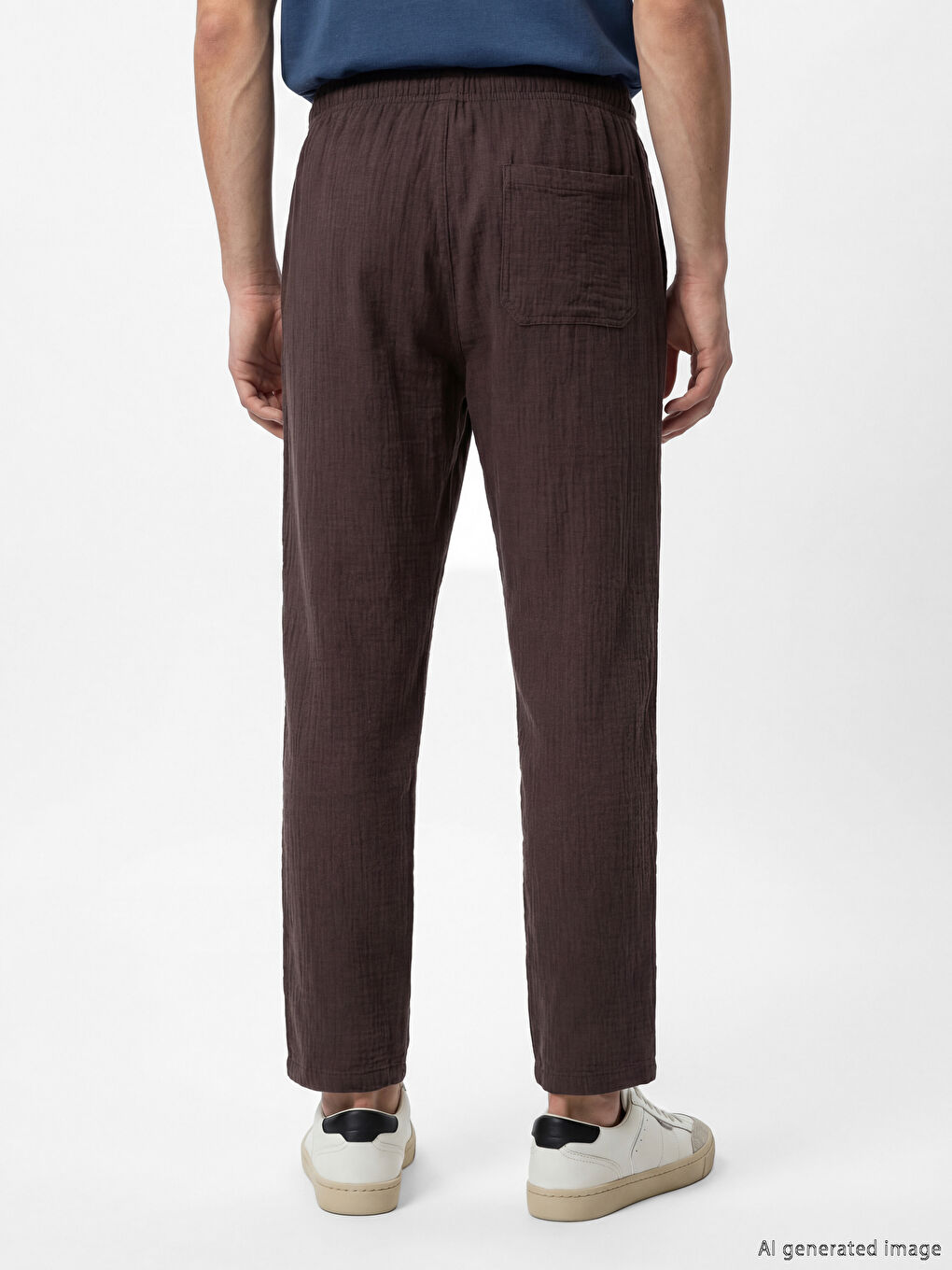 Muške široke pantalone od teksturisanog muslina-3
