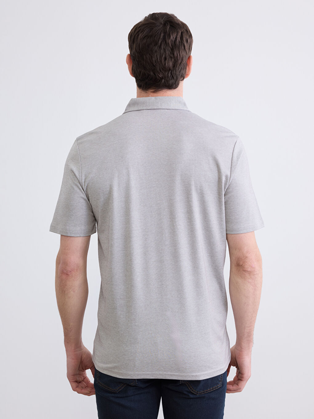 Bej Polo Yaka Cepli Erkek Tişört-3