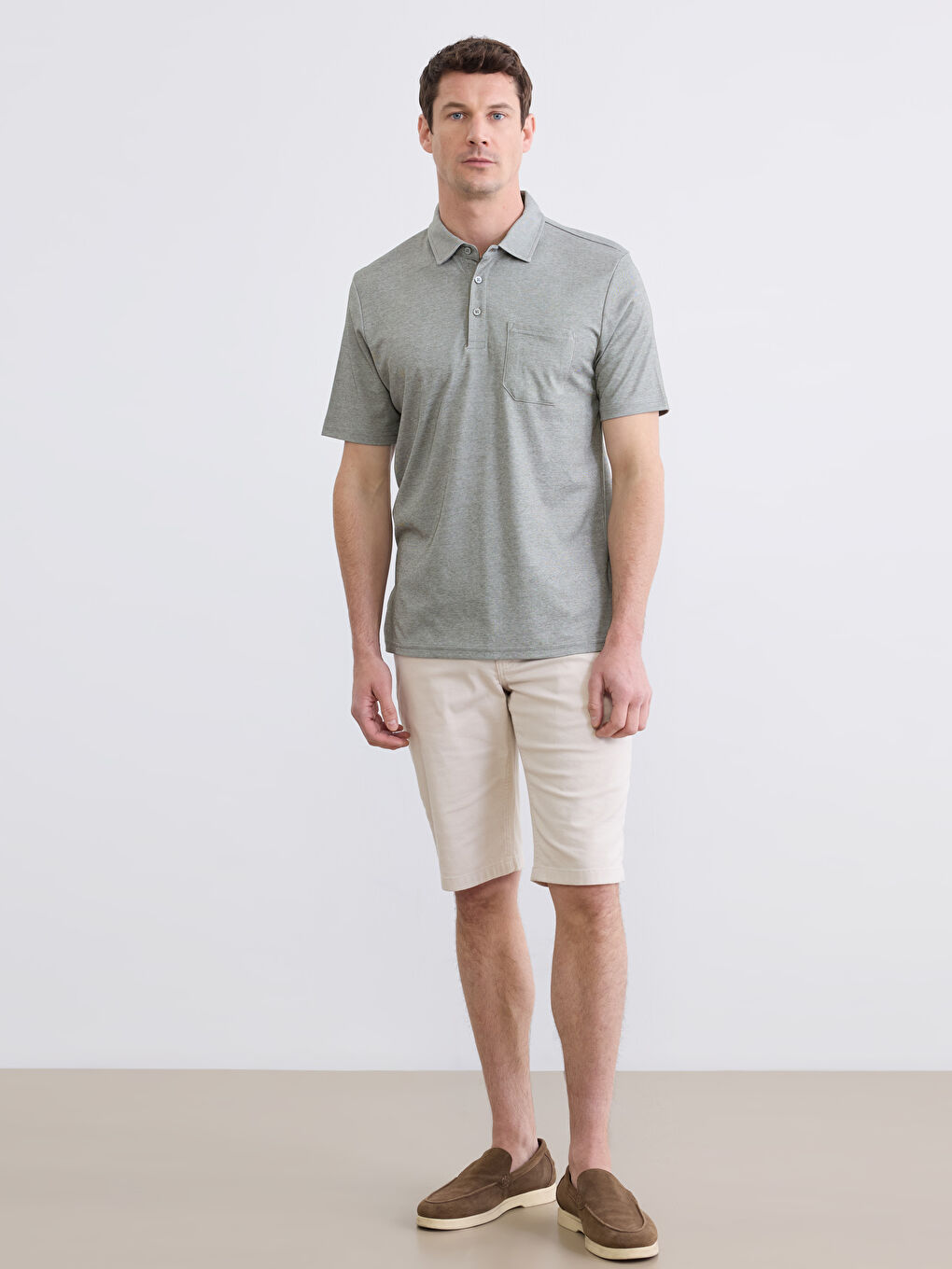 Yeşil Polo Yaka Erkek Tişört-1