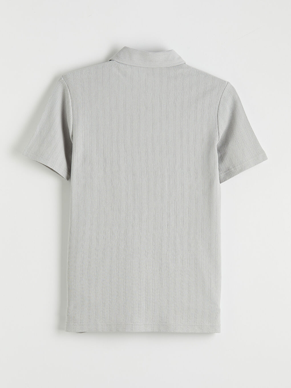 Gri Polo Yaka Erkek Tişört-5