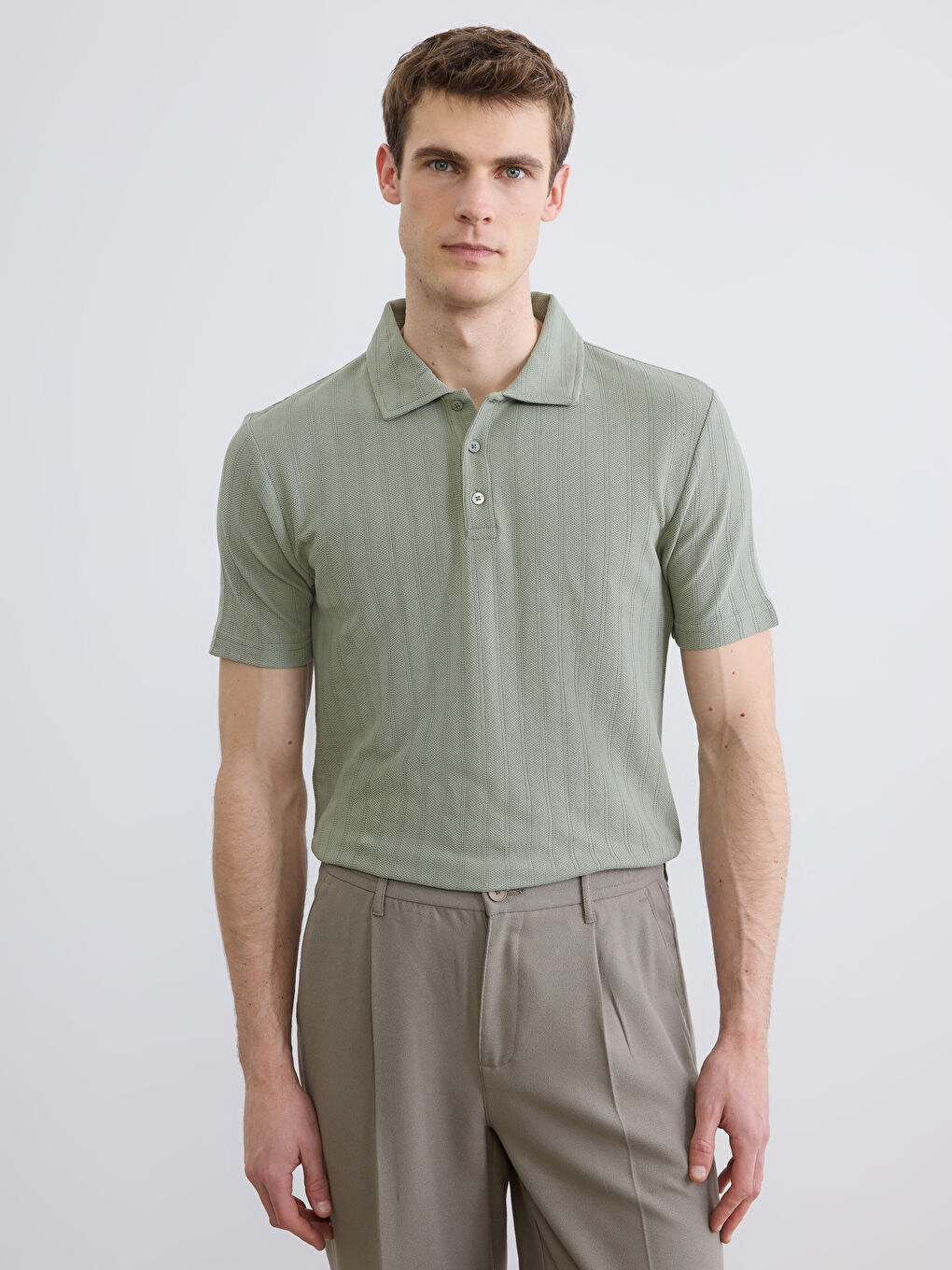 Yeşil Polo Yaka Erkek Tişört