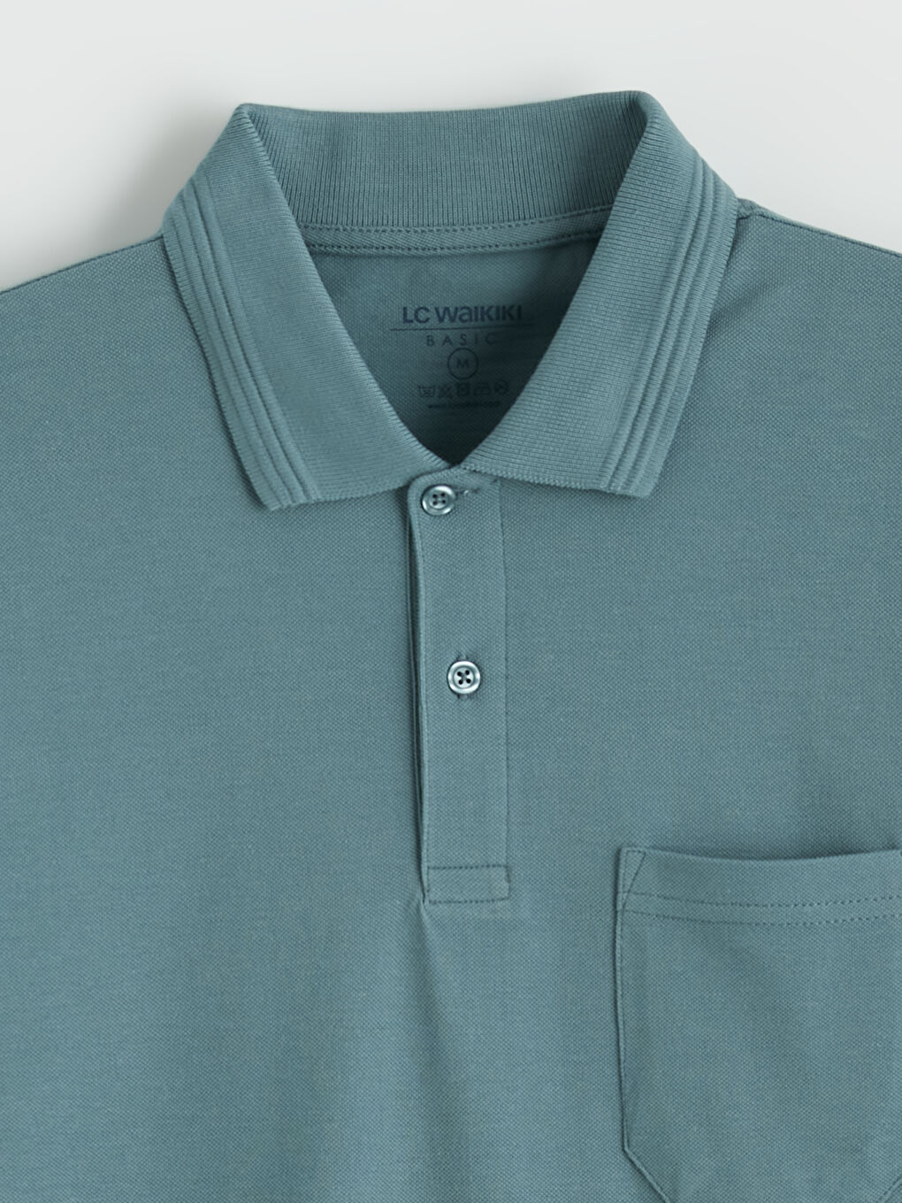 Mavi Polo Yaka Pike Erkek Tişört-1