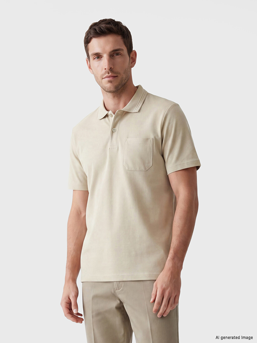 Polo Collar Pique Men's T-Shirt