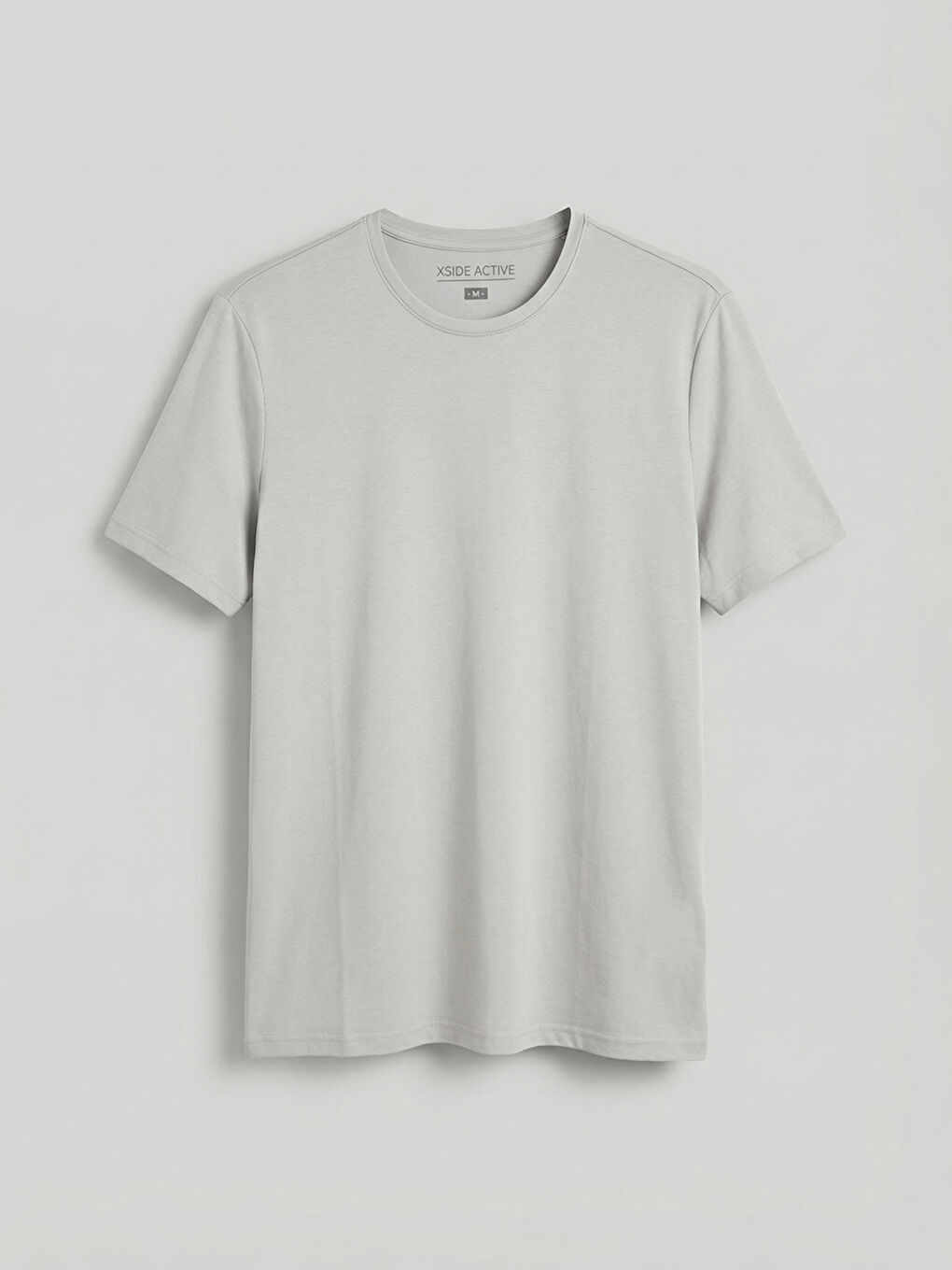 Gri Bisiklet Yaka Erkek Tişört-4
